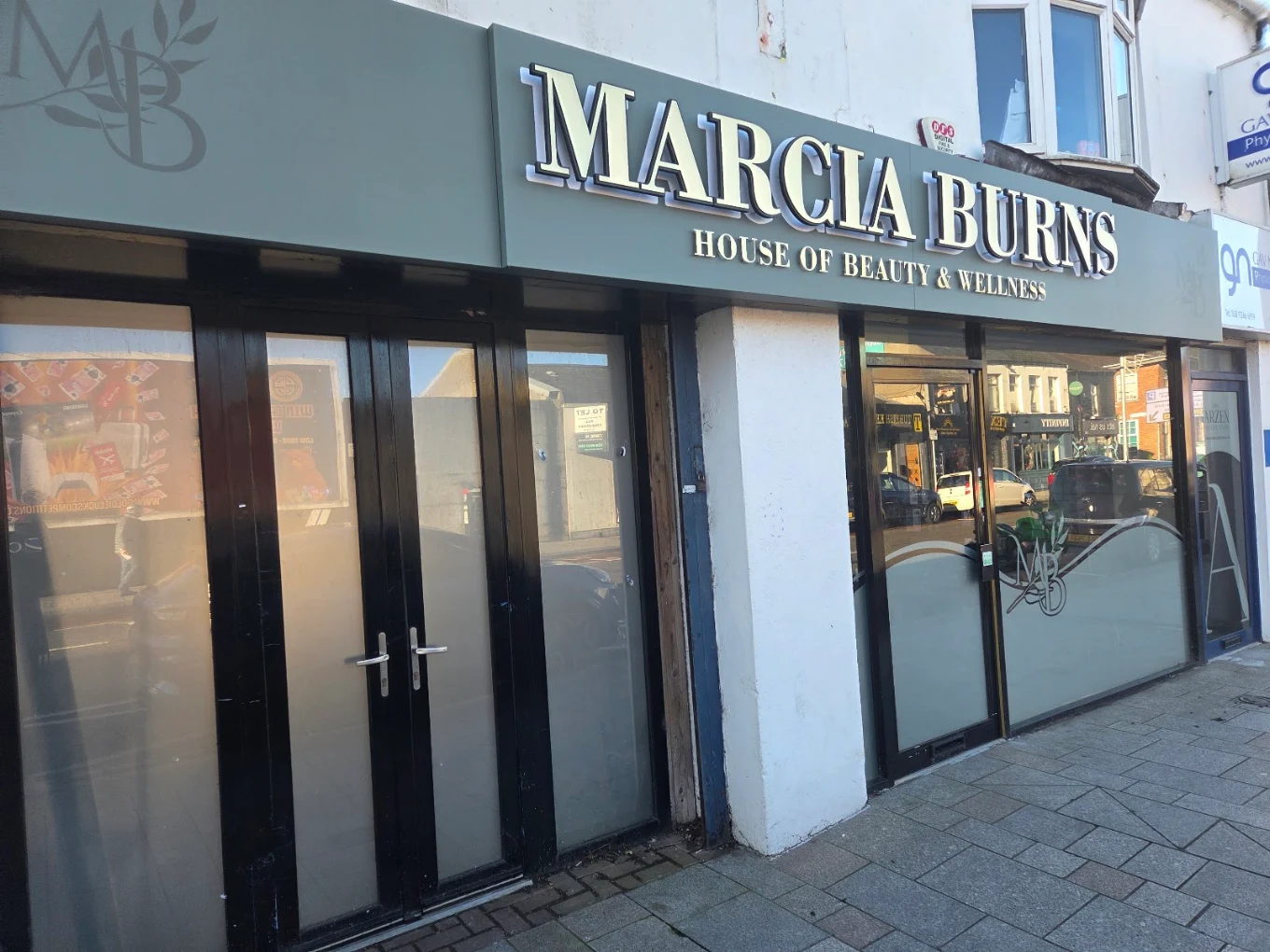 Marcia Burns House of Beauty & Wellness storefront on Antrim Street, Lisburn